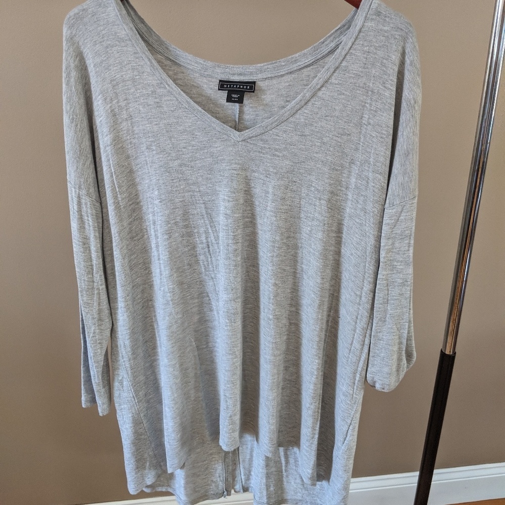 ☘️Metaphor Long Gray oversized shirt